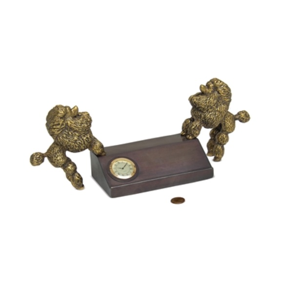 Maitland Smith BRONZECARD HOLDERW/ CLOCK